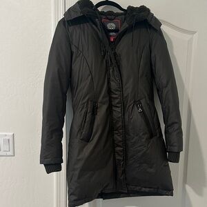 Vince Camuto Dark Green Hooded Puffer Coat
